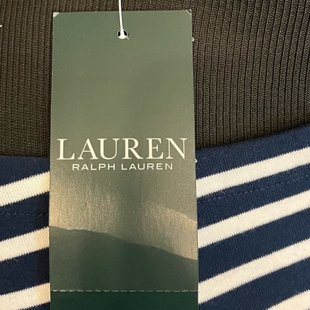 Lauren Ralph Lauren Navy and White Striped Tee - Picture 5 of 14